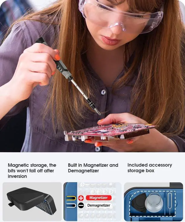 Alt view image 5 of 7 - Precision Screwdriver Set, Laptop Repair Tool Kit, Kingsdun 130 in 1 Professional Computer Magnetic Screwdrivers Kit with 120 Bits Torx Star Screwdriver for PC, Xbox, Phone, Switch, Rc Car DIY