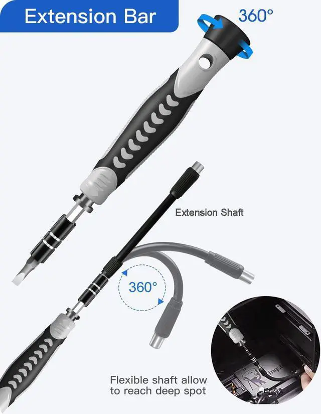 Alt view image 4 of 7 - Precision Screwdriver Set, 130 in 1 Electronics Magnetic Repair Tool Kit with Pry Tool Tweezer, Flat, Phillips, Pentalobe, Torx Star Screwdriver for Computer, Laptop, Cellphone