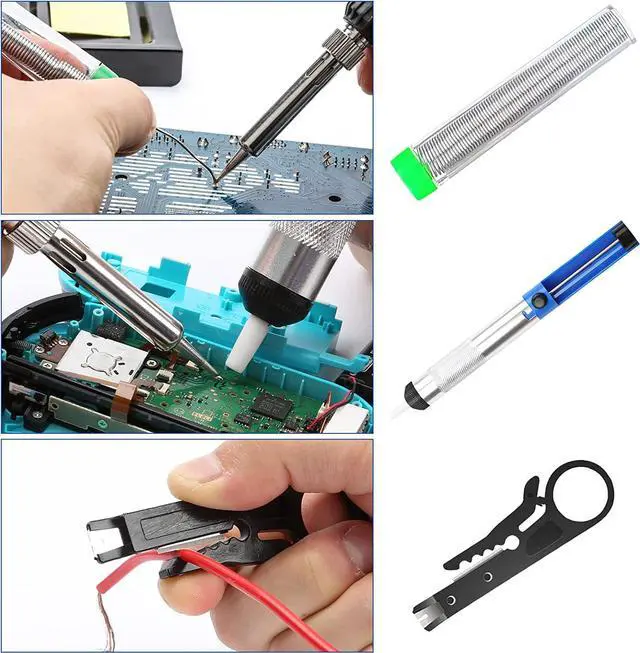 Alt view image 3 of 7 - Electronic Soldering Iron Kit, Kingsdun 60W LCD Digital Soldering Gun with Adjustable Temperature & Fast Heating Ceramic Thermostatic Design, ON-Off Switch 15pcs Solder Kit & Welding Tool