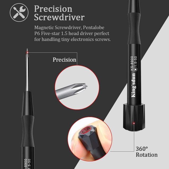 Alt view image 2 of 7 - Kingsdun 1.5mm Pentalobe P6 Screwdriver for MacBook Pro & Macbook Pro Retina/Air Battery/Trackpad/Air Keyboard/Air Assembly and iphone8/X/XR/12/13/13 pro