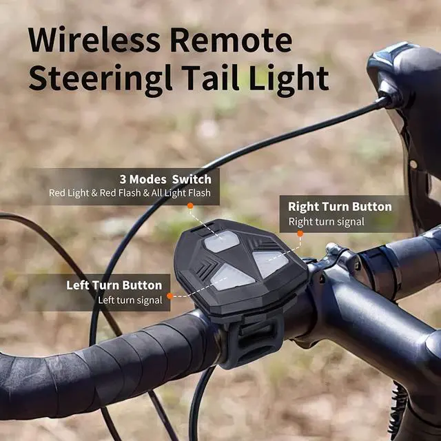 Alt view image 3 of 7 - Kingsdun Bike Tail Light with Turn Signals and Brake Light, Bicycle Light with Remote Control Rear Bycycle Light, Auto ON/Off Rechargeable Waterproof Bike Light