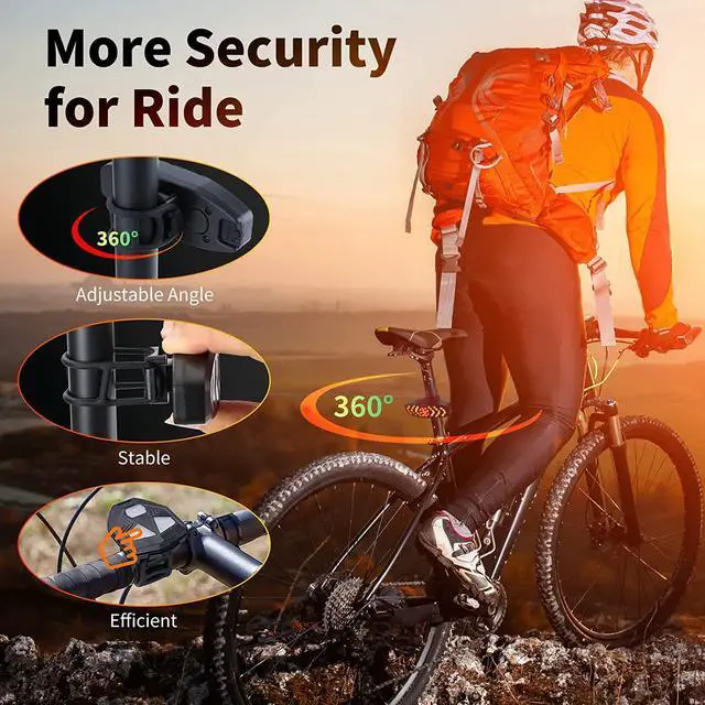 Alt view image 6 of 7 - Kingsdun Bike Tail Light with Turn Signals and Brake Light, Bicycle Light with Remote Control Rear Bycycle Light, Auto ON/Off Rechargeable Waterproof Bike Light