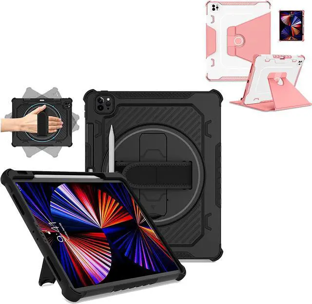 Main image of for iPad Pro 12.9 6th/5th/4th/3rd Gen Case Black + Leather Slim Case for iPad Pro 12.9 Pink