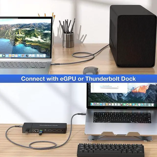 Alt view image 6 of 7 - 240W USB4 Cable, USB C to USB C Cable Fast Charging Compatible Thunderbolt 4/3 Cable, Support 8K/6K@60Hz & 40Gbps Data Transfer for MacBook Pro/Air, Samsung S22, eGPU, Docking, GaN Charger. 6.6FT