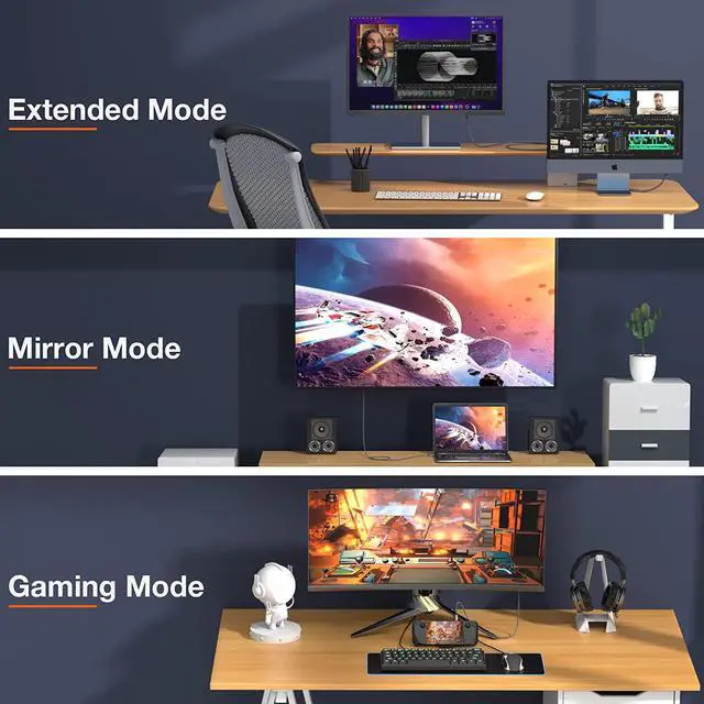 Alt view image 4 of 7 - USB C to Displayport 1.4 Cable Support 8K@60Hz, 4K@144Hz, 32.4Gbps Type C to DP Cord Compatible Thunderbolt 4/3 & USB4 for iPad, MacBook Pro M1 M2/Air, Surface, iMac, XPS and More (9.9FT)