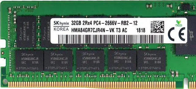 Alt view image 2 of 2 - 32GB PC4-2666V-R DDR4 Registered ECC 2RX4 Memory RDIMM HMA84GR7CJR4N-VK