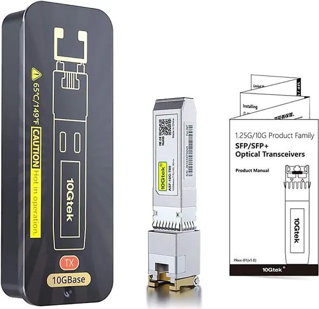 Alt view image 7 of 7 - 80-Meter, 10GBase-T SFP+ to RJ45 Transceiver, RJ45 to SFP+ Copper Ethernet CAT.6a Module, for  SFP-10G-T-80, Ubiquiti UniFi, Netgear AXM766, D-Link, Supermicro, Broadcom and More, Pack of 10