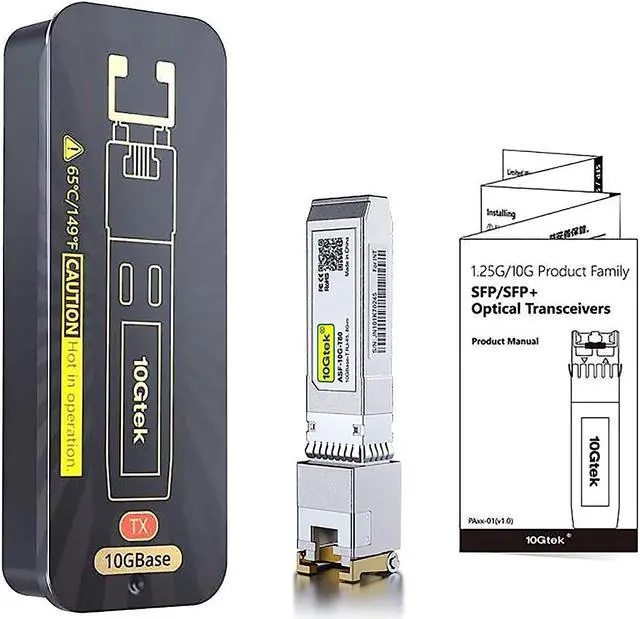 Alt view image 6 of 7 - 80-Meter, 10GBase-T SFP+ to RJ45 Transceiver, RJ45 to SFP+ Copper Ethernet CAT.6a Module, for  SFP-10G-T-80, Ubiquiti UniFi, Netgear AXM766, D-Link, Supermicro, Broadcom and More