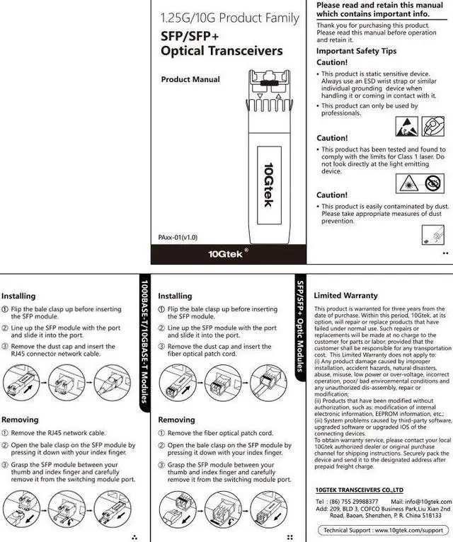 Alt view image 5 of 5 - 1.25/2.5/5/10G-T SFP+ to RJ45 CAT.6a Copper Transceiver, Auto-Negotiation SFP+ Ethernet Module, up to 30-Meter, for  SFP-10G-T-S, Ubiquiti UniFi UF-RJ45-10G, Netgear AXM765 and More, Pack of 4