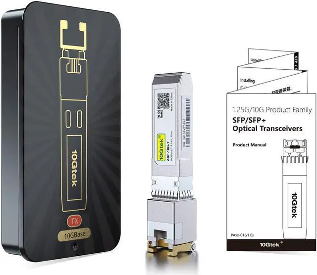 Alt view image 5 of 6 - 10GBase-T SFP+ to RJ-45 Transceiver, 10Gbe SFP+ Copper Ethernet CAT.6a Module, up to 30-Meter, for  SFP-10G-T-S, Meraki, Ubiquiti UniFi UF-RJ45-10G, Fortinet, Netgear AXM765 and More, Pack of 4