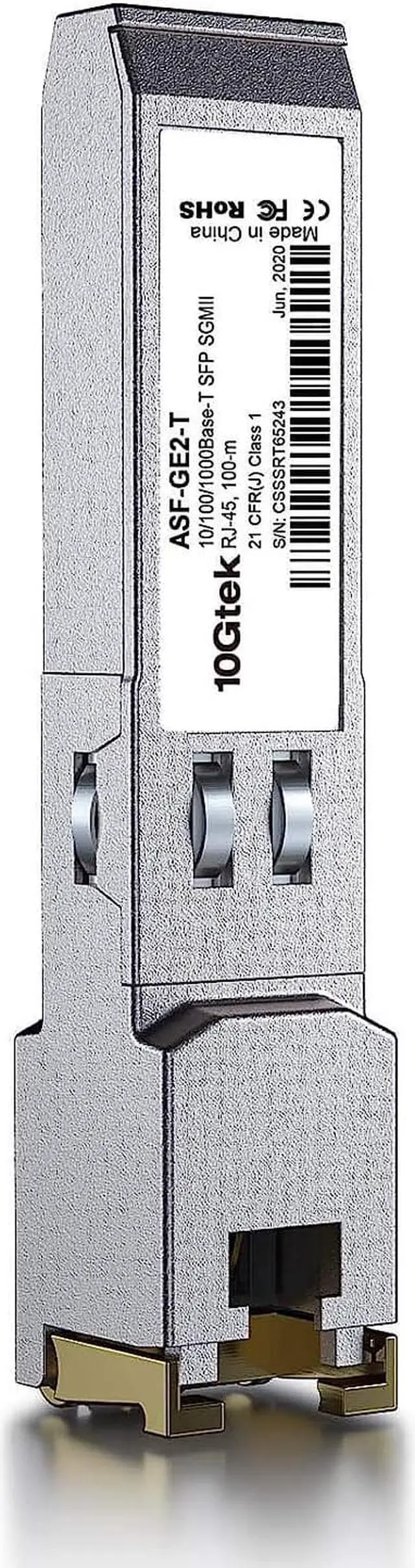 Alt view image 4 of 6 - 10Gtek 10/100/1000Base-T Copper SFP, Auto-Negotiation SFP to RJ45 Mini-GBIC Transceiver, for  GLC-T(10/100/1000)/SFP-GE-T(10/100/1000)