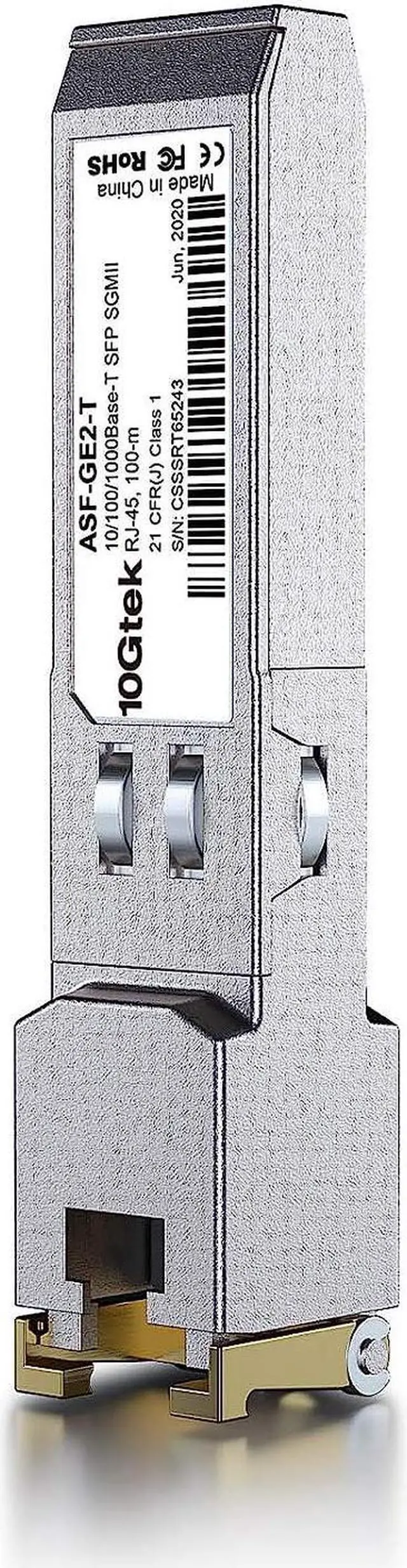 Alt view image 3 of 6 - 10Gtek 10/100/1000Base-T Copper SFP, Auto-Negotiation SFP to RJ45 Mini-GBIC Transceiver, for  GLC-T(10/100/1000)/SFP-GE-T(10/100/1000)