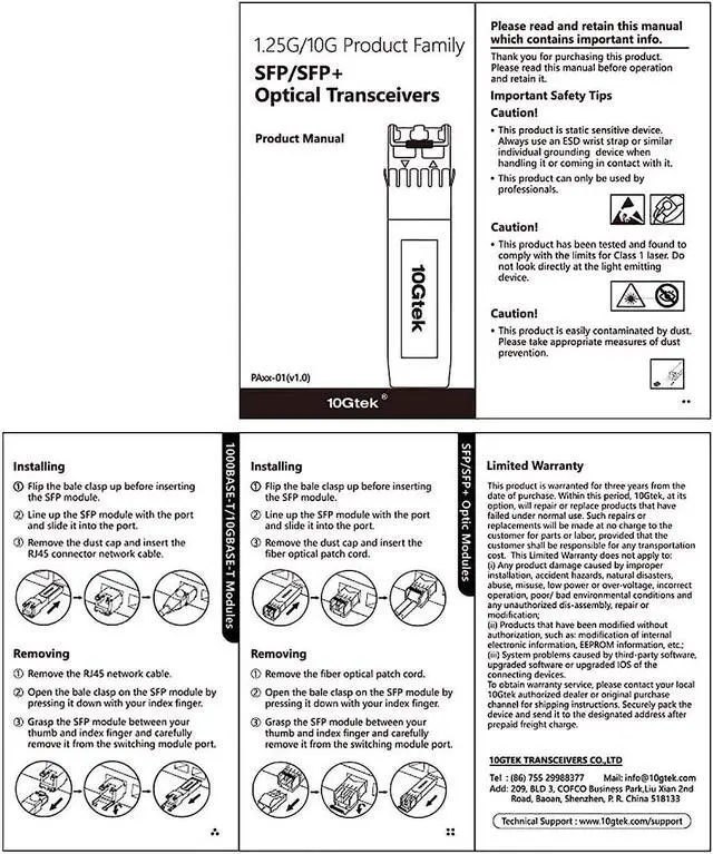 Alt view image 6 of 7 - 1.25G SFP Transceiver 1000Base-LX, 1310nm SMF, up to 10 km, Compatible with Netgear AGM732F, Pack of 2