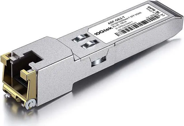 Main image of 10Gtek 10/100/1000Base-T Copper SFP, Auto-Negotiation SFP to RJ45 Mini-GBIC Transceiver, for  GLC-T(10/100/1000)/SFP-GE-T(10/100/1000)