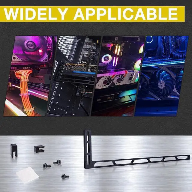 Alt view image 7 of 7 - CloverTale Graphics Card GPU Brace Support, Video Card Sag Holder Bracket, Anodized Aerospace Aluminum (Upgraded Version Black)