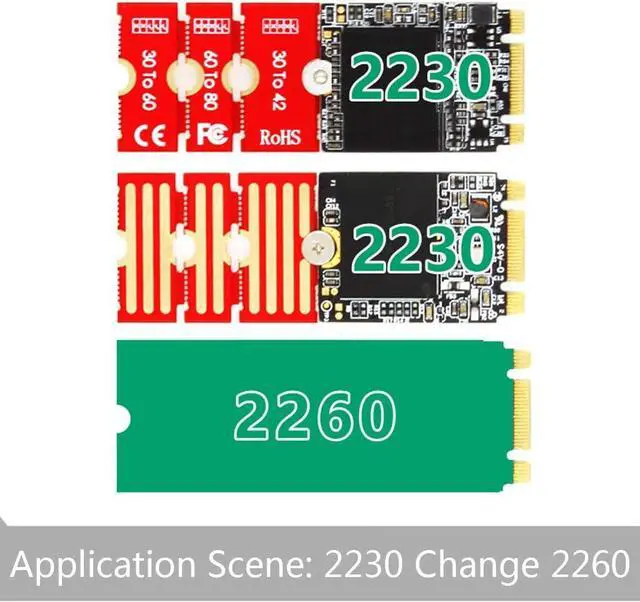 Alt view image 6 of 7 - RingBuu - Extended Bracket, M2 M2PLUS NGFF NVME M.2 Extended Transfer 2230, 2242, 2260, 2280 Aircraft M2 Change Long Size NVME NGFF M.2 U.2 M3 M.3 SSD
