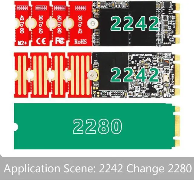 Alt view image 7 of 7 - RingBuu - Extended Bracket, M2 M2PLUS NGFF NVME M.2 Extended Transfer 2230, 2242, 2260, 2280 Aircraft M2 Change Long Size NVME NGFF M.2 U.2 M3 M.3 SSD