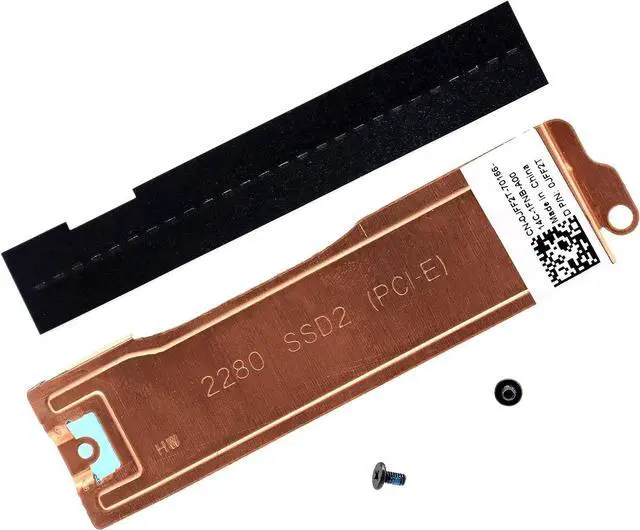 Main image of Slot 2 M.2 2280 SSD Heatsink Cover 0JFF2T JFF2T SSD2 Thermal Bracket wInsulation Sheet for Dell XPS 17 9700 9710 Precision 17 5750, (0HFD3T)