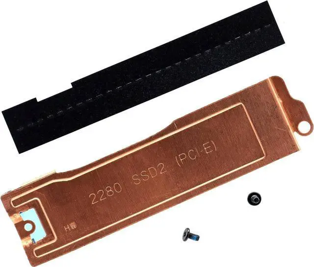 Alt view image 6 of 6 - Slot 2 M.2 2280 SSD Heatsink Cover 0JFF2T JFF2T SSD2 Thermal Bracket wInsulation Sheet for Dell XPS 17 9700 9710 Precision 17 5750, (0HFD3T)