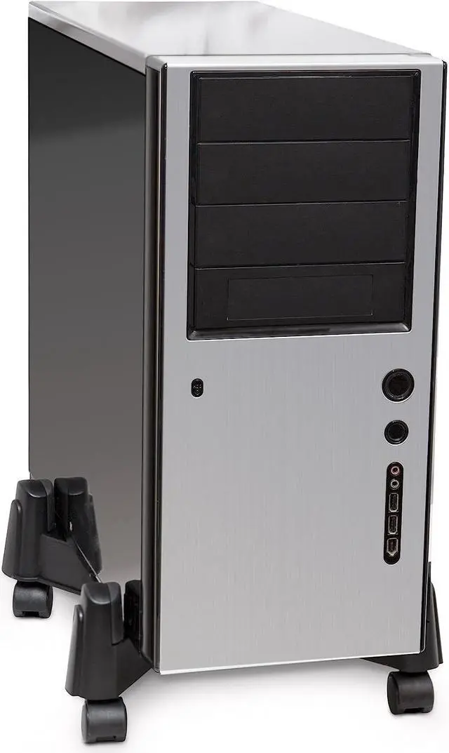 Alt view image 3 of 7 - IO CREST Mobile Desktop Tower Computer Floor Stand Rolling Caster Wheels and Adjustable Width from 6 to 10 Inches