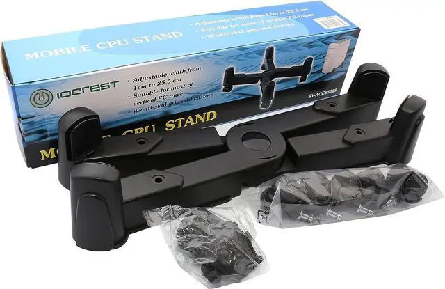 Alt view image 7 of 7 - IO CREST Mobile Desktop Tower Computer Floor Stand Rolling Caster Wheels and Adjustable Width from 6 to 10 Inches