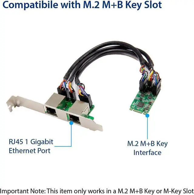 Alt view image 6 of 6 - I/O Crest M.2 (B & M-Key) PCIe Interface Single Port Gigabit Ethernet Modules NIC RealTek RTL8111H Chipset