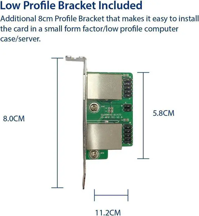 Alt view image 5 of 6 - I/O Crest M.2 (B & M-Key) PCIe Interface Single Port Gigabit Ethernet Modules NIC RealTek RTL8111H Chipset