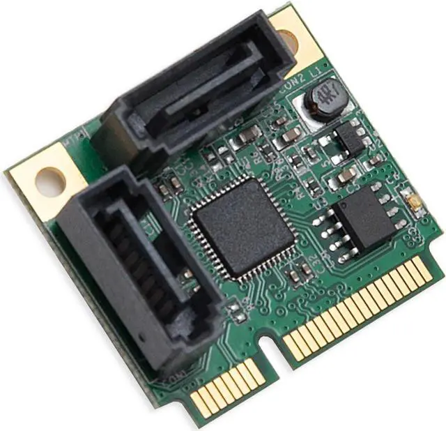 Main image of Mini PCIe to SATA III 2 Ports Raid Adapter Card ASMedia 1061R for Ipfs Mining and Adding SATA 3.0 Devices
