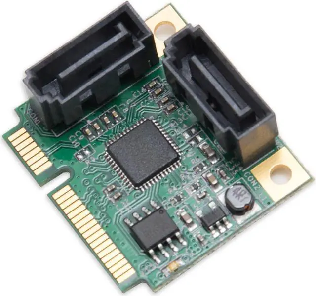 Alt view image 2 of 7 - Mini PCIe to SATA III 2 Ports Raid Adapter Card ASMedia 1061R for Ipfs Mining and Adding SATA 3.0 Devices