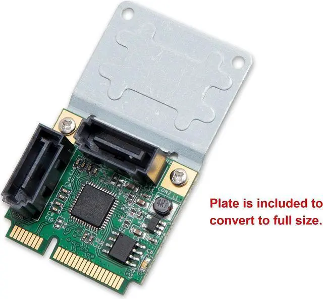 Alt view image 5 of 7 - Mini PCIe to SATA III 2 Ports Raid Adapter Card ASMedia 1061R for Ipfs Mining and Adding SATA 3.0 Devices
