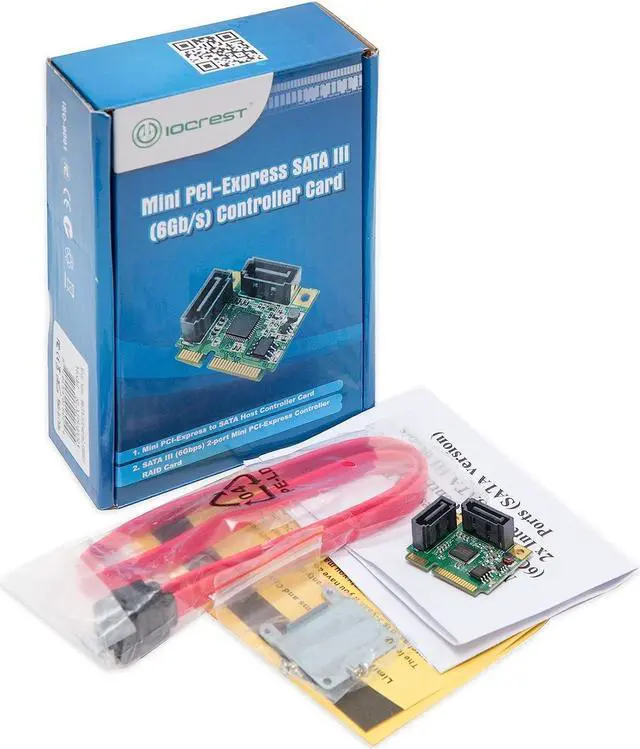 Alt view image 6 of 7 - Mini PCIe to SATA III 2 Ports Raid Adapter Card ASMedia 1061R for Ipfs Mining and Adding SATA 3.0 Devices