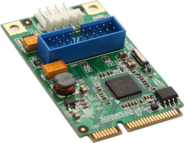 Alt view image 6 of 7 - Syba 19-Pin USB 3.0 Header Mini PCI-Express Card with Female USB 3.0 Cable SD-MPE20142