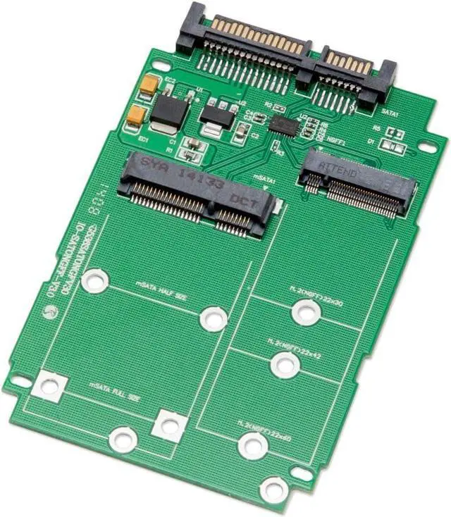 Alt view image 2 of 7 - M.2 B-Key SATA or Mini-SATA mSATA SSD to SATA III 2.5 Adapter, Convert mSATA or M.2 SATA SSD to a 2.5" Drive PCI Mount SI-ADA50067