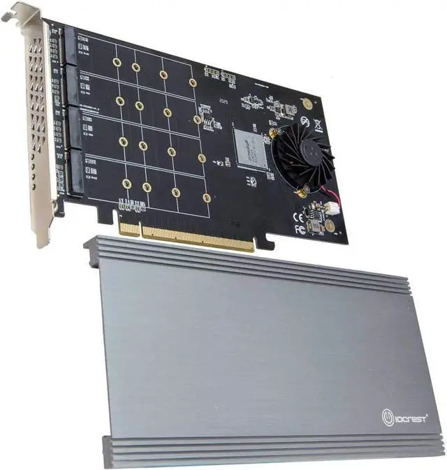 Main image of Syba Quad M.2 NVMe Ports to PCIe 3.0 x16 Interface x8 Bandwidth Bifurcation Riser Controller - Support Non-Bifurcation Motherboard (SI-PEX40157)