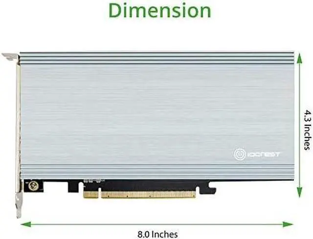 Alt view image 5 of 5 - Syba Quad M.2 NVMe Ports to PCIe 3.0 x16 Interface x8 Bandwidth Bifurcation Riser Controller - Support Non-Bifurcation Motherboard (SI-PEX40157)