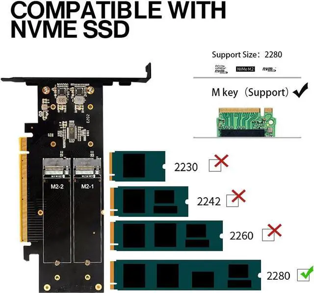 Alt view image 4 of 7 - JEYI Quad NVMe PCIe 4.0 Expansion Card, Supports 4 NVMe M.2 SSD 2280 up to 8TB, Raid Bandwidth 256Gbps, Required Bifurcation