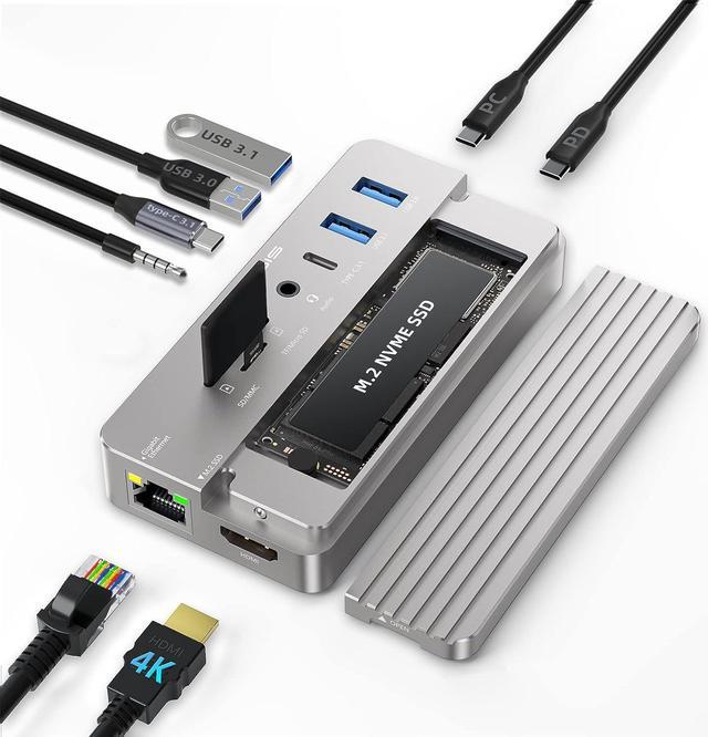 ACASIS 10-in-1 USB-C Hub with SSD Enclosure, 10Gbps M.2 NVMe