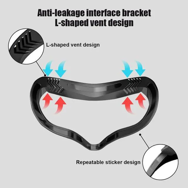 Alt view image 3 of 6 - VR Facial Interface Compatible with Quest 2 Accessories Include Face Cushion Foam Pad Replacement 2 Piece with Glasses Spacer and Silicone Nose Pads Handle Rocker Cap
