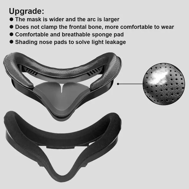 Alt view image 4 of 6 - VR Facial Interface Compatible with Quest 2 Accessories Include Face Cushion Foam Pad Replacement 2 Piece with Glasses Spacer and Silicone Nose Pads Handle Rocker Cap