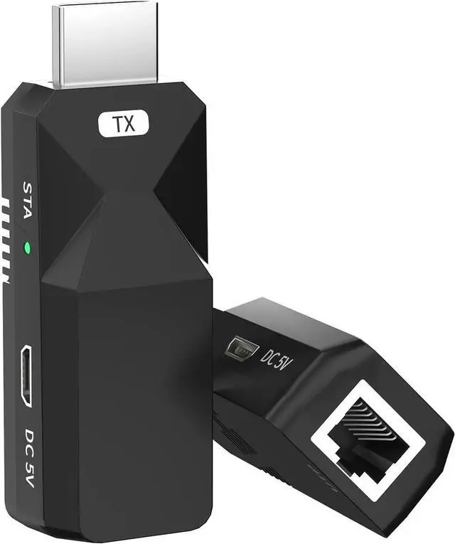 Main image of HDMI Extender, Use Cat5e/6 Ethernet Cable Extend Audio and Video 1080P Signal up to 165 Feet with Lossless Transmission