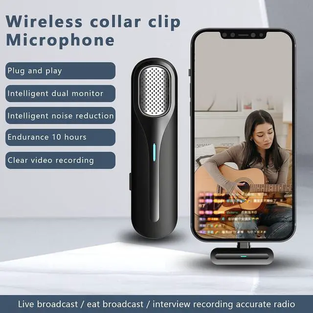 Alt view image 2 of 6 - Wireless Lavalier Microphone, Recording Microphone with Charging Case for iPhone/iPad Plug & Play Lapel Clip-on Mini Mic for Live Stream, YouTube, TikTok, Facebook,Noise Reduction Auto-Sync