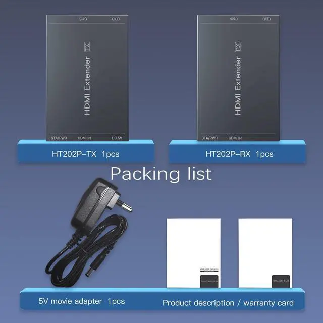 Alt view image 7 of 7 - HDMI Extender 165ft Over Single Cat5e/6 Extend 1080P@60Hz Video, Transmit Audio Video Synchronously, Support 3D, POC, EDID