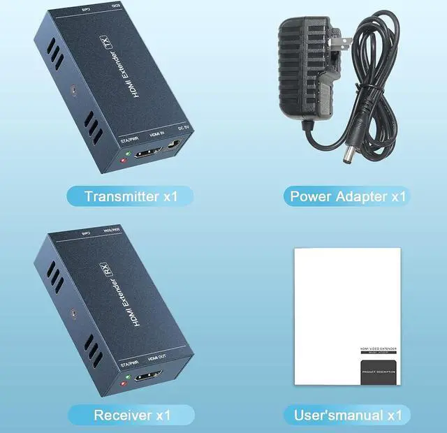 Alt view image 5 of 6 - 164ft/50m HDMI Extender, Extend 1080P@60Hz Signal via Cat5e/6/7 Cable, Achieve Audio Video Sync, 3D Support, EDID, and POC Capabilities