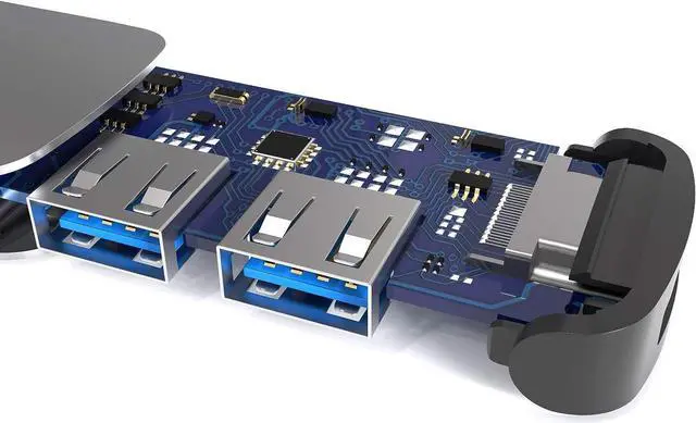 Alt view image 3 of 7 - USB C Docking Station, 12 in 1 USB C Hub,Triple Monitor Type C to DP + HDMI + VGA Adapter, Laptop Docking Station Extended Display Multiport USB 3.0 SD/TF Audio for Dell, Surface, HP, Lenovo Laptops