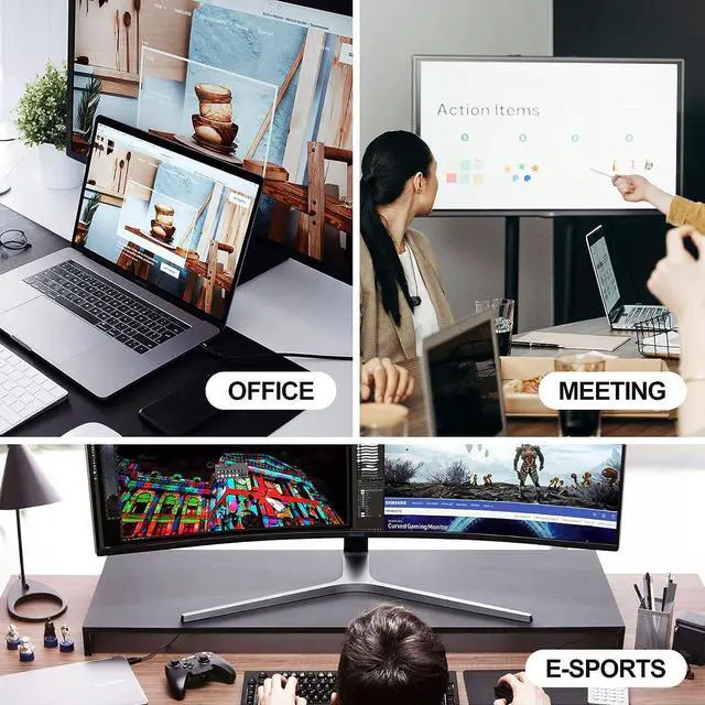 Alt view image 6 of 7 - Steetek USB 2.0 Kvm Switch Dual Monitor HDMI 2 Port, Kvm Switch 4K@60Hz 2 Computers Share 2 Monitors and 1 Set Keyboard Mouse, HDMI Kvm Switch Dual Display, Button Switch with 2 USB and 4 HDMI Cable