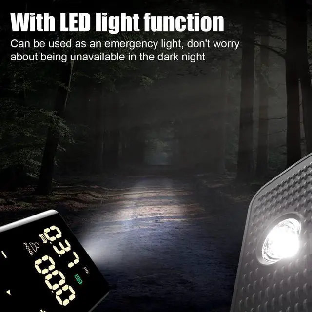 Alt view image 5 of 7 - Tire Inflator Portable Air Compressor for Car Tires, Cordless 150PSI Air Pump with 6600mAh Battery, Built-in Automatic Pressure Gauge & Emergency Light