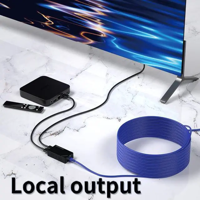 Alt view image 4 of 7 - HDMI Extender 50m/164ft with Local Loop Out, Full HD 1080P@60Hz Over Cat 5/5e/6, POE, EDID,Transmitter + Receiver Included