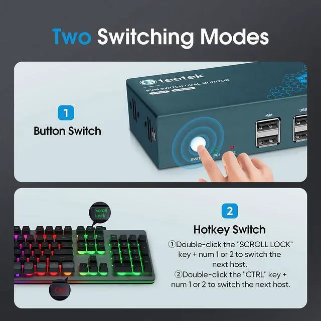 Alt view image 4 of 7 - HDMI Switch 8k Ultra HD 3 in 1 Out, with IR Romote Control, 48Gbps High-Speed HDMI 2.1 Switcher, Support 8K@60Hz, 4K@120Hz, 1080P@240Hz, Compatible with Xbox X, PS5, TV, Monitors