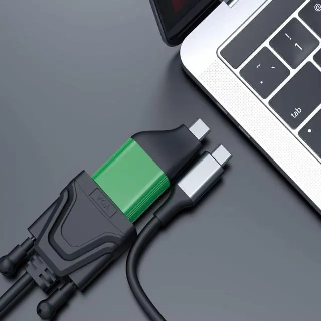 Alt view image 2 of 6 - AMALINK USB C to VGA adpter,for MacBook Pro, MacBook Air, iPad Pro, Pixelbook, XPS, Galaxy, and More (USB to VGA 1080P@60HZ) DP Alternative Mode Required