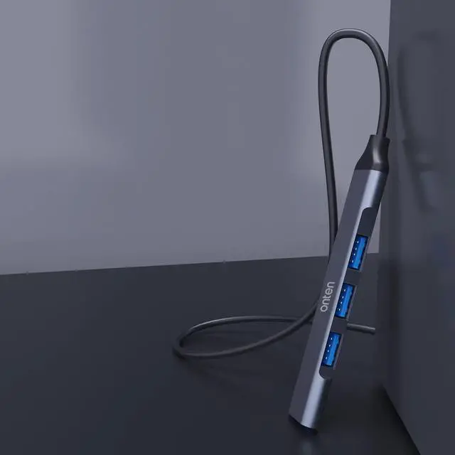 Alt view image 4 of 7 - USB Hub, ONTEN USB C to USB Adapter, USB C to USB A Hub with 1.6ft Cable,4 Ports USB-C USB Hub 3.0/2.0, for MacBook Pro, iMac 2021, USB Splitter Aluminum Alloy, Color Gray